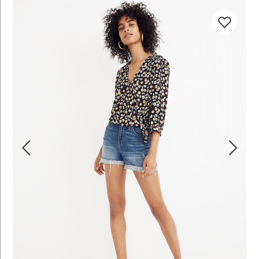 Madewell Wrap Top in French Floral - Picture 2 of 6